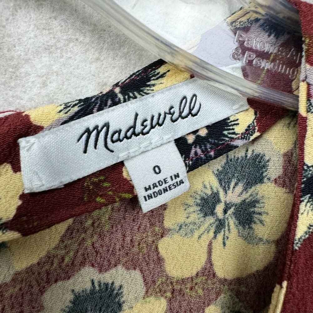 Madewell Floral Wrap Dress Short Sleeve Red Multicolor Size 0 - Picture 8 of 14